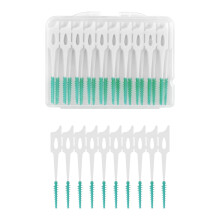 Tooth Floss Picks 40 Pcs Interdental Brushes Flosser Sticks With Storage Case Green