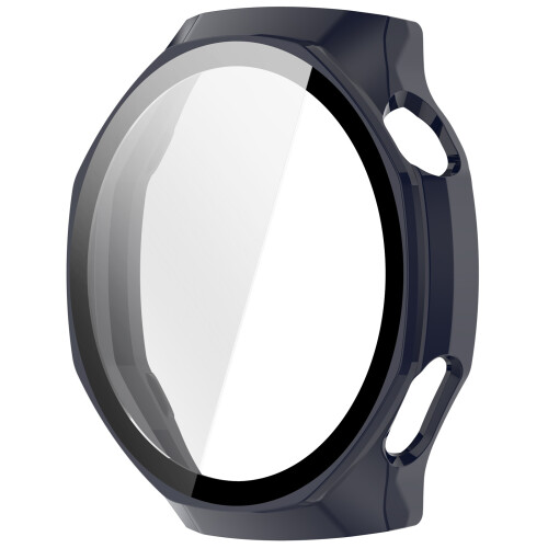 Watch Screen Protector Shell Case with Tempered Glass Film-Blue