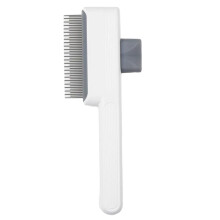 Flea Comb for Cats and Dogs SelfCleaning With Release Button, Stainless Steel Teeth, NonSlip Handle, 3.7 x 7.8 In