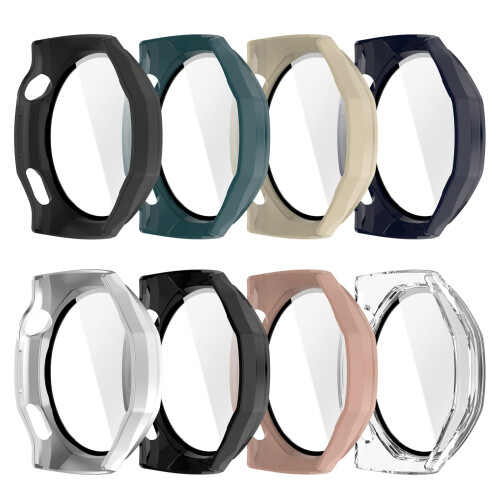 Smartwatch Cover Shell Screen Protector Tempered Glass-Green 1