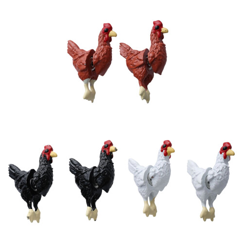 Delicate Rooster Motif Stud Earrings Versatile Day To-White 1