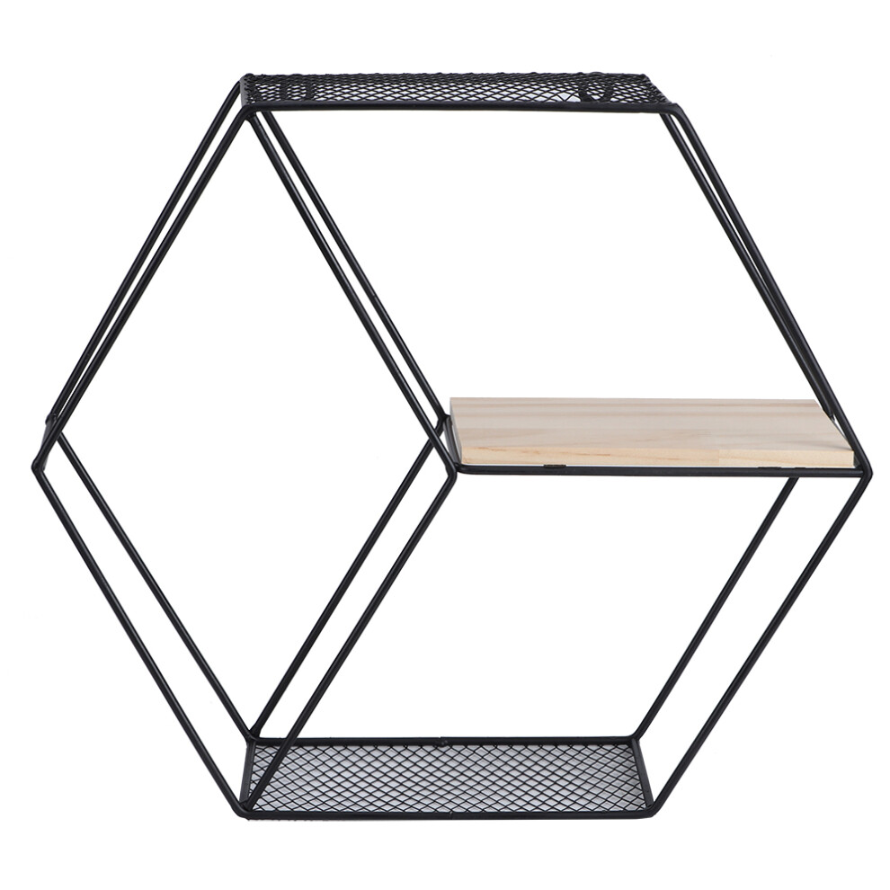 Sturdy Black Metal Shelves For Restaurants, Nordic Style Decorative Floating Shelving Easy To Clean And Wear-Resistant, Smooth Surface Finish Ensures 9198585595361