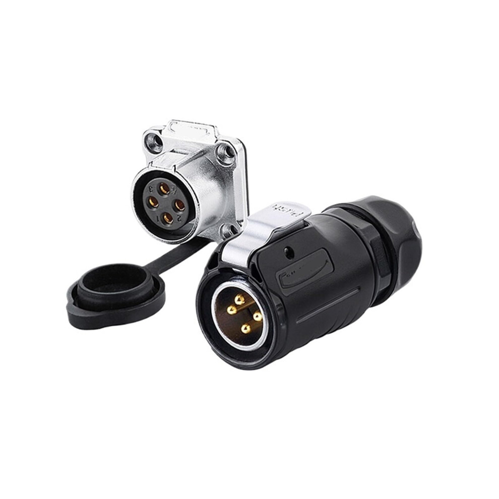 Industrial Aviation Plug 4Pin Connector, Led Power Cable, Power Signal Pin Plug, Flange Mount 9323874372976