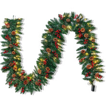 Kerstverlichting met 30 warmwitte LED-lampjes, ideaal voor de open haard en trap, verbeterde LED-verlichting op batterijen (2,7 meter lang)
