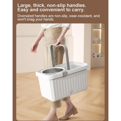 Spin Mop And Bucket Set With Wringer, Microfiber Floor Cleaner, Includes 3 Replacement Head Refills 1