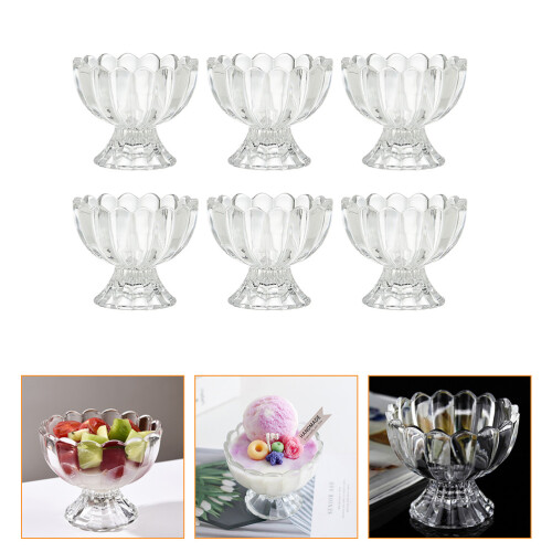 6Stk Eiscreme Becher Dessert Cup Jelly Pudding Transparent 2