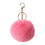 Porte-clés pompons en fausse fourrure colorée,-Rouge pastèque 1
