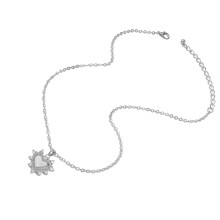 Fashionable Heart Zirconia Jewelry Ensembles-Silver necklace
