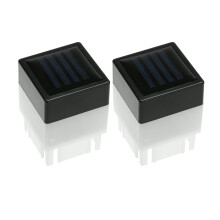2Stk Solar Zaunlampe LED Schwarz Outdoor Wandlicht Für Garten Und