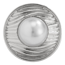 Irregular Hollow Metal Ring with Pearls-white k Disk pearls
