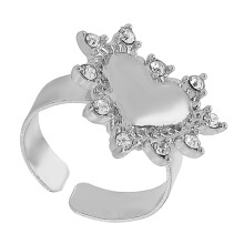 Fashionable Heart Crystals Jewelry Set-Silver ringring