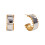 Gold Bead Edge Stainless Steel Texture Opening-Stud earrings 1