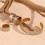 Gold Bead Edge Stainless Steel Texture Opening-Stud earrings 4