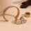 Gold Bead Edge Stainless Steel Texture Opening-Stud earrings 7