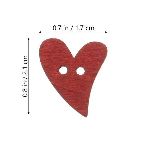 100 herzform 2- holzknöpfe zum und basteln 1