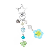 Porte-clés élégant en forme de fleur en acrylique pour-Bleu
