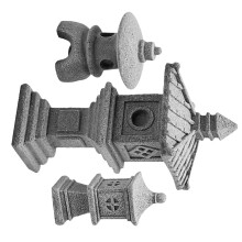 1 set pagoden-statue, turm-statue, zen-garten deko, bonsai-