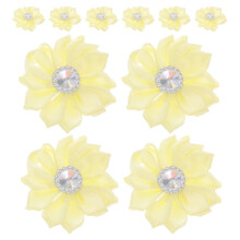 1 Beutel Mit 20 Stk Chiffon Blumen Strass Blüten Kopfschmuck Beige