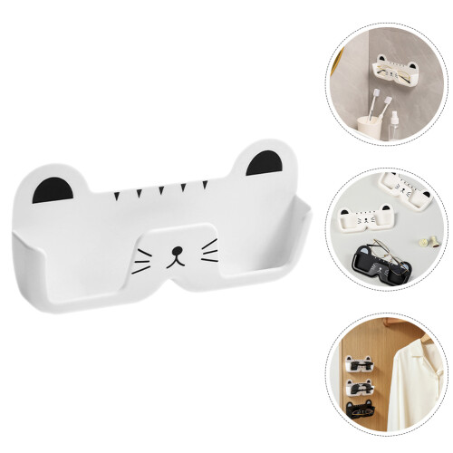 ABS Wand-Brillenbox Weiß Mit Praktischem Katzen-Design 1