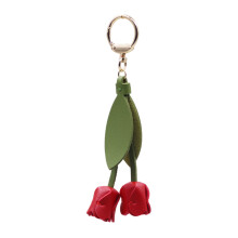 Porte-clés tulipes élégantes, accessoire Design de mode en-Rouge