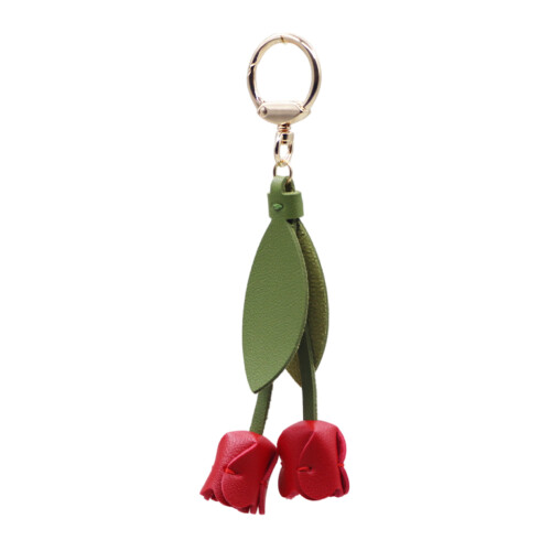 Porte-clés tulipes élégantes, accessoire Design de mode en-Rouge