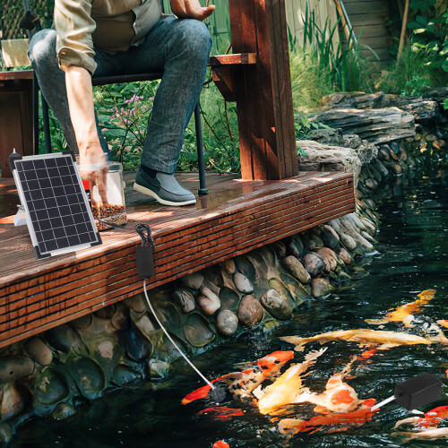 Solar-Aquarium-Luftpumpe, Aquarium- , Teichwasserpumpe, 2
