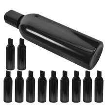 12Stk Schwarze Plastik Reiseflaschen Für Lotion Shampoo Kosmetik