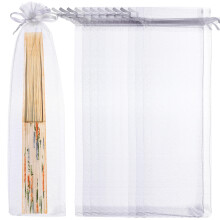 50Stk Organza Beutel Weiß Für Geschenke Schmuck & Süßigkeiten