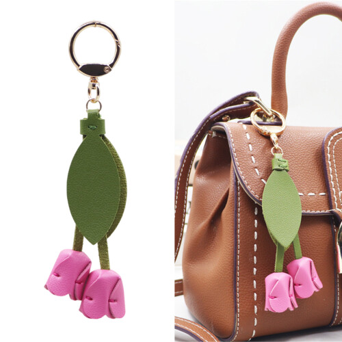 Porte-clés tulipes élégantes, accessoire Design de mode en-Rouge 1