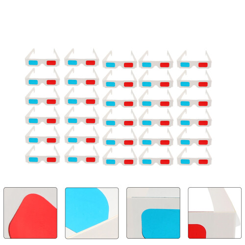 30Pcs Disposable 3D White Frames for Viewing 2
