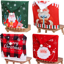 Kerststoelhoezen, hoogwaardige linnen decoratieve kerstmutshoezen voor eetkamerstoelen, vrolijke feestkleuren, snel en gemakkelijk thuis te gebruiken.