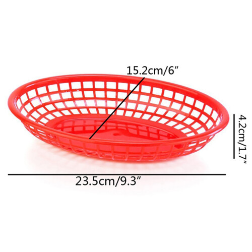 12Stk Kunststoff Frites Bootförmige Schale Snack Tablett 1