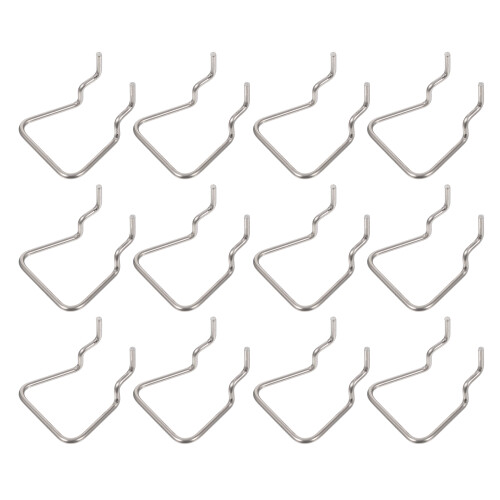 12 Pcs Clamp Rack Garage Peg Pegboard Shelf Miss Silver 2