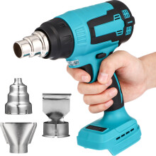Portable Hot Air Blower Sky-Blue Abs For Ering With Nozzles