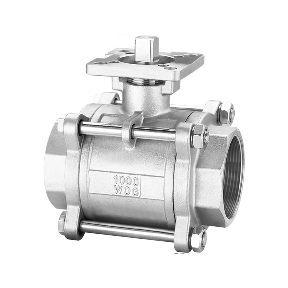 Dn1550 Three Piece Platform Ball Valve Dn50 Internal Thread Ss304 Stainless Steel 9339159612156