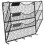 Black Metal Wall File Organizer with Hanging Wire Baskets 1