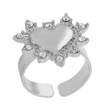 Modisches Herzkristall-Schmuckset, praktisch für-Silberner Ring