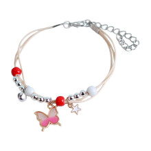 Levendige kleuren vlinderarmband, verstelbare lengte,-Roze