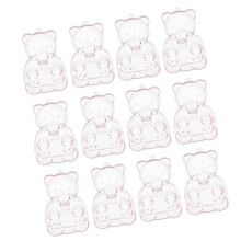 12 stuks decoratieve beervormige snoephouders transparante-Roze