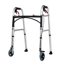 Folding Walker for Seniors Lightweight Standard With Seat Height Adjustable Portable Mobility Aid 2 Wheels