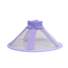 Collar Ventilated Net Surgical Recovery Cone For Dogs And Cats Adjustable Size Wound Protection Purple Size S