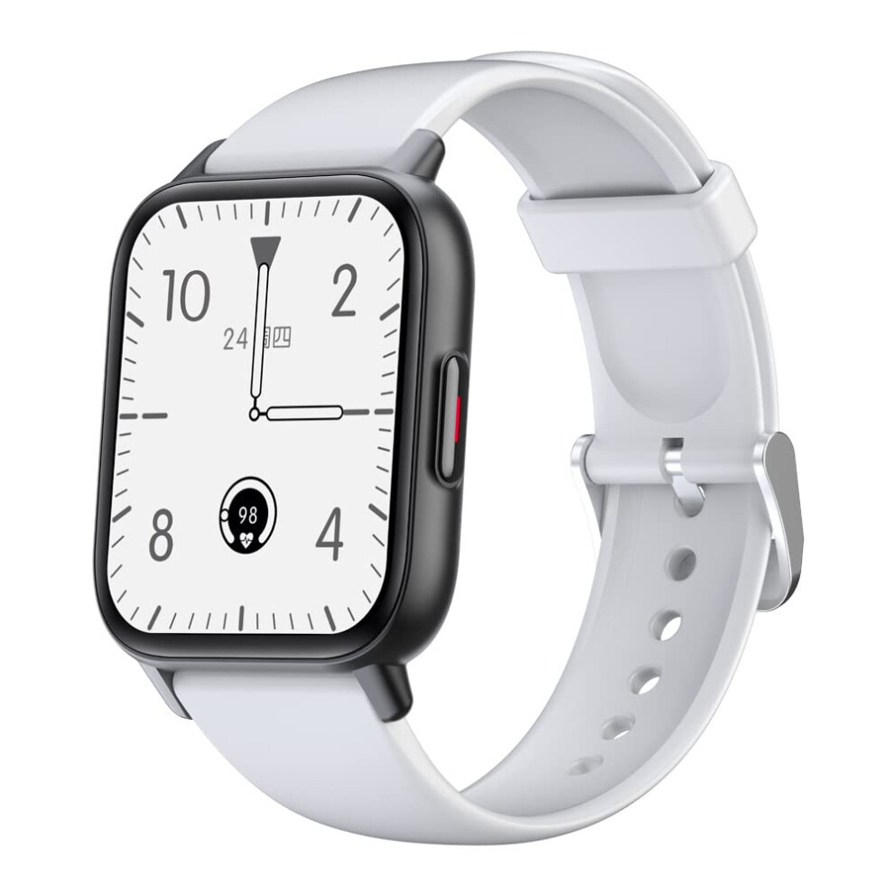 Health Smartwatch With Heart Rate Monitor, Sleep Tracking, Activity Tracker, White 9067246228583