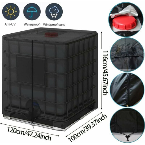 Κάλυμμα IBC Tote με φερμουάρ, προστασία από τον άνεμο και τον ήλιο, ανθεκτικό κάλυμμα 2