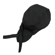 Black Unisex Chef Hat For Restaurant And Kitchen Bandana Style Solid Color Headwear For Waiters And Chefs