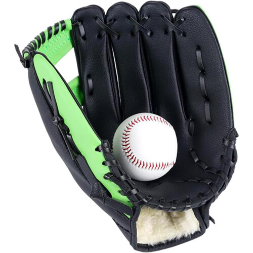 Youth Baseball Gloves Soft PU Leather Thickened Padding Batting Softball Catcher Practice Gloves Green 1