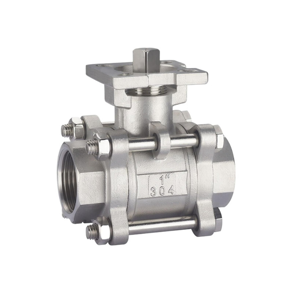 Dn15/Dn20/Dn25 Ss304 Stainless Steel Platform Three Piece Ball Valve Female Thread Pipe Systems Industrial Piping 9339159612828