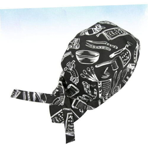 Chef Hat Creative Tableware Pattern, Unisex Kitchen Cap For Waiters And Chefs, Multi, Restaurant Use 1