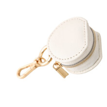 Portable Miniature Jewelry Storage Pouch Keychain Holder-Beige