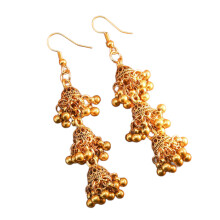 1 Pair Elegant Drop Style Earrings Bohemian Inspired Three-Gold