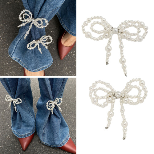 Plastic Bows Hem Chain Pants Accessory Pearls Detailing Design 1
